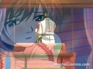 Punainen tukkainen anime äkäpussi sisään marvelous lingeria saaminen vaaleanpunainen nipps kiusoitteli mukaan hänen swain