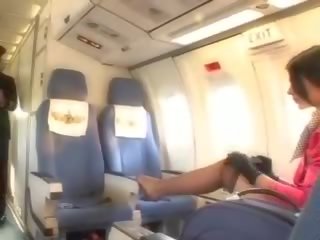 Flirty stewardess ngisep pecker before cunnilingus